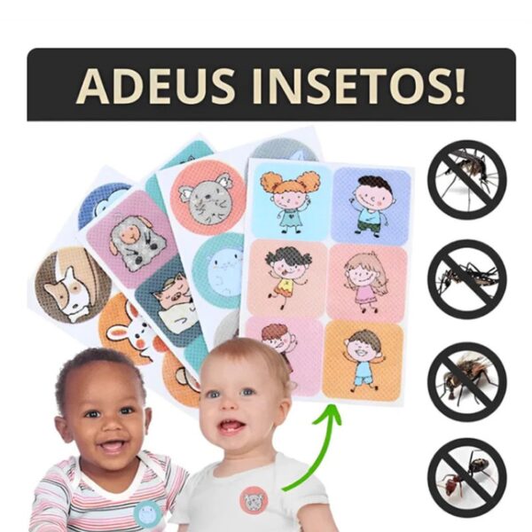Kit 36x Adesivos Repelente Infantil Sai Dai Mosquito da Dengue Cores Mistas - Image 5